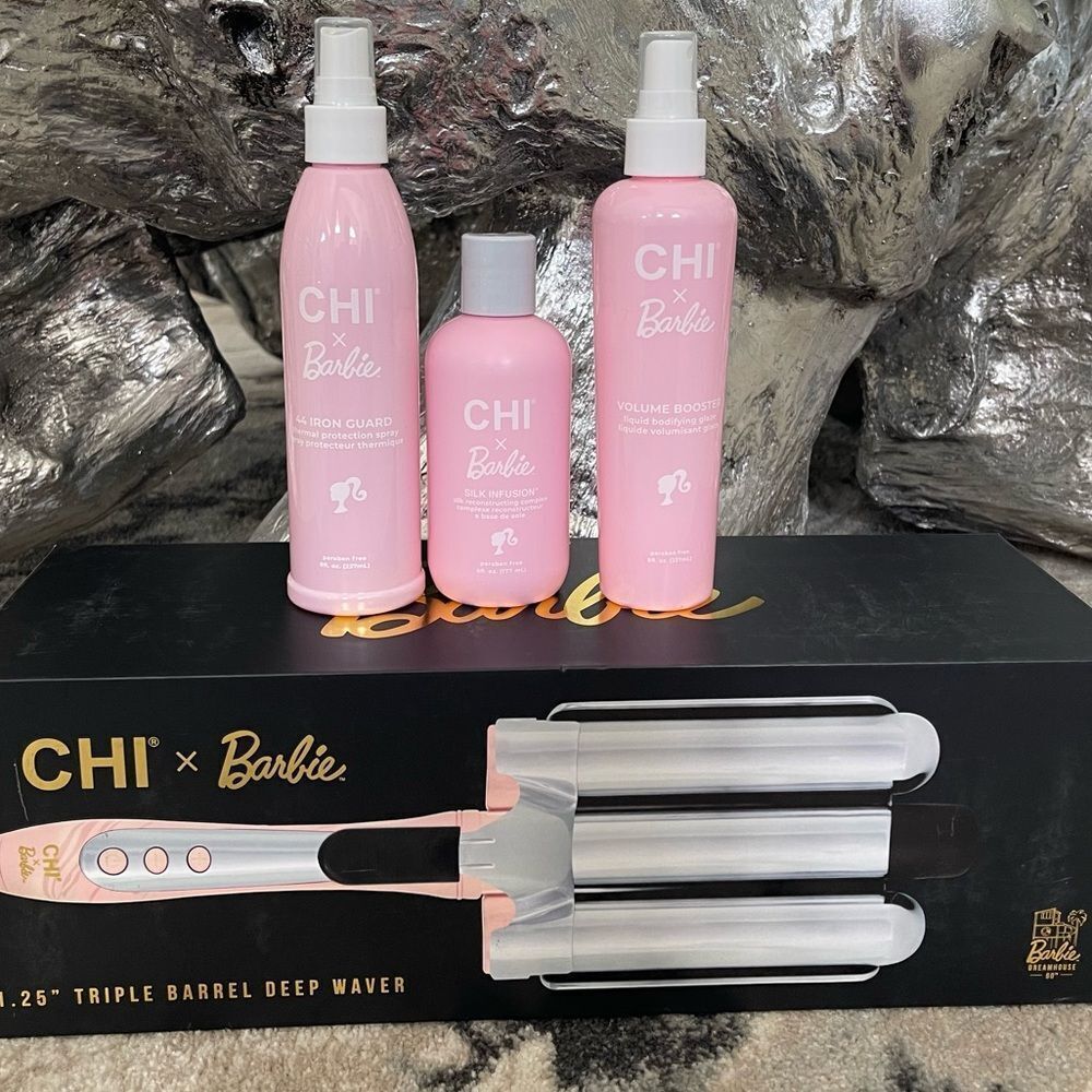 NWT CHI x Barbie Titanium 1.25” Triple Barrel Deep Waver Collection
